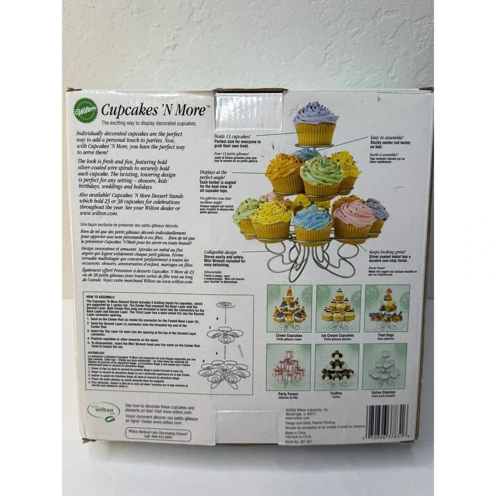Wiltons Cupcake 13 Stand Holder Desserts 3 Tier‎ Party Baby Shower Hostess New